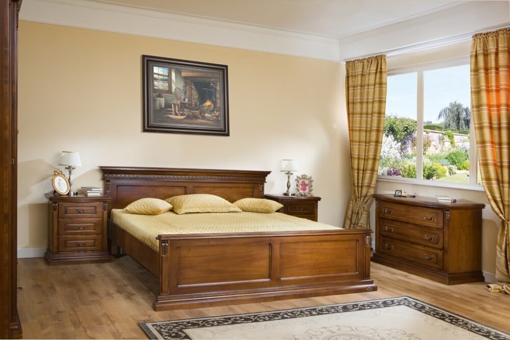 Set Dormitor Denis, Lemn Masiv, Nuc