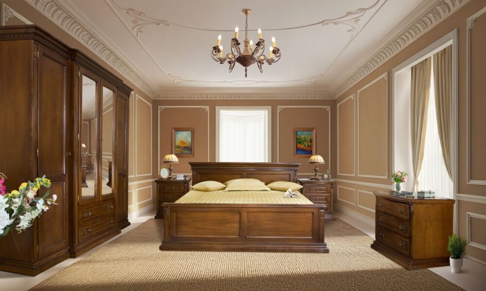 Set Dormitor Denis, Lemn Masiv, Nuc