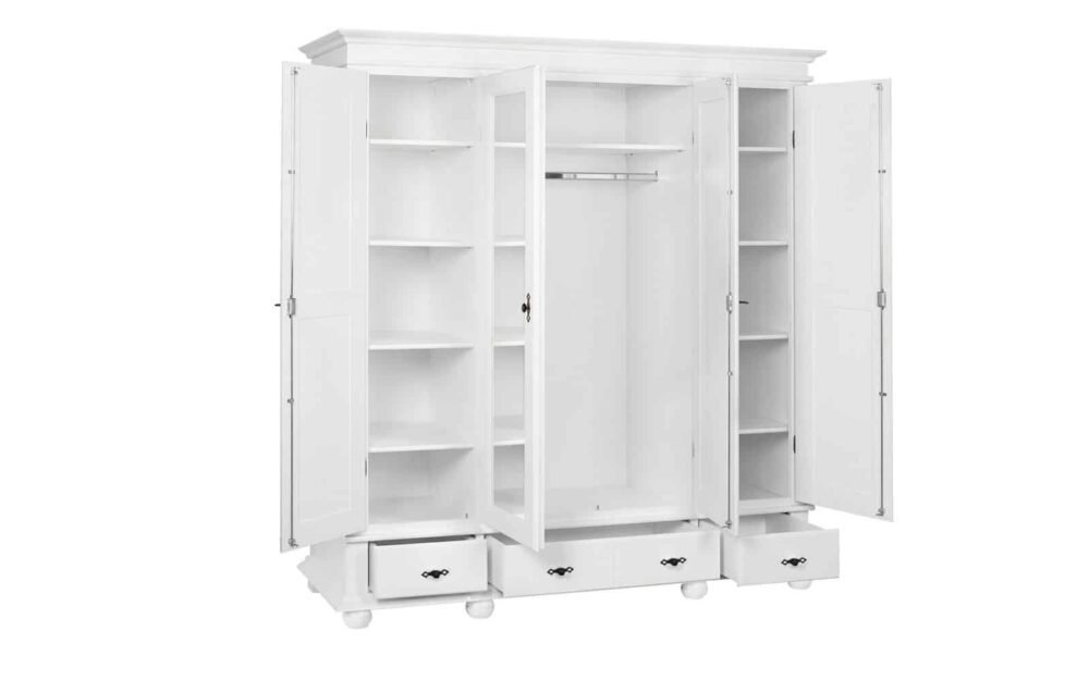 Dulap Seby, Lemn masiv, 197x58x203, Alb
