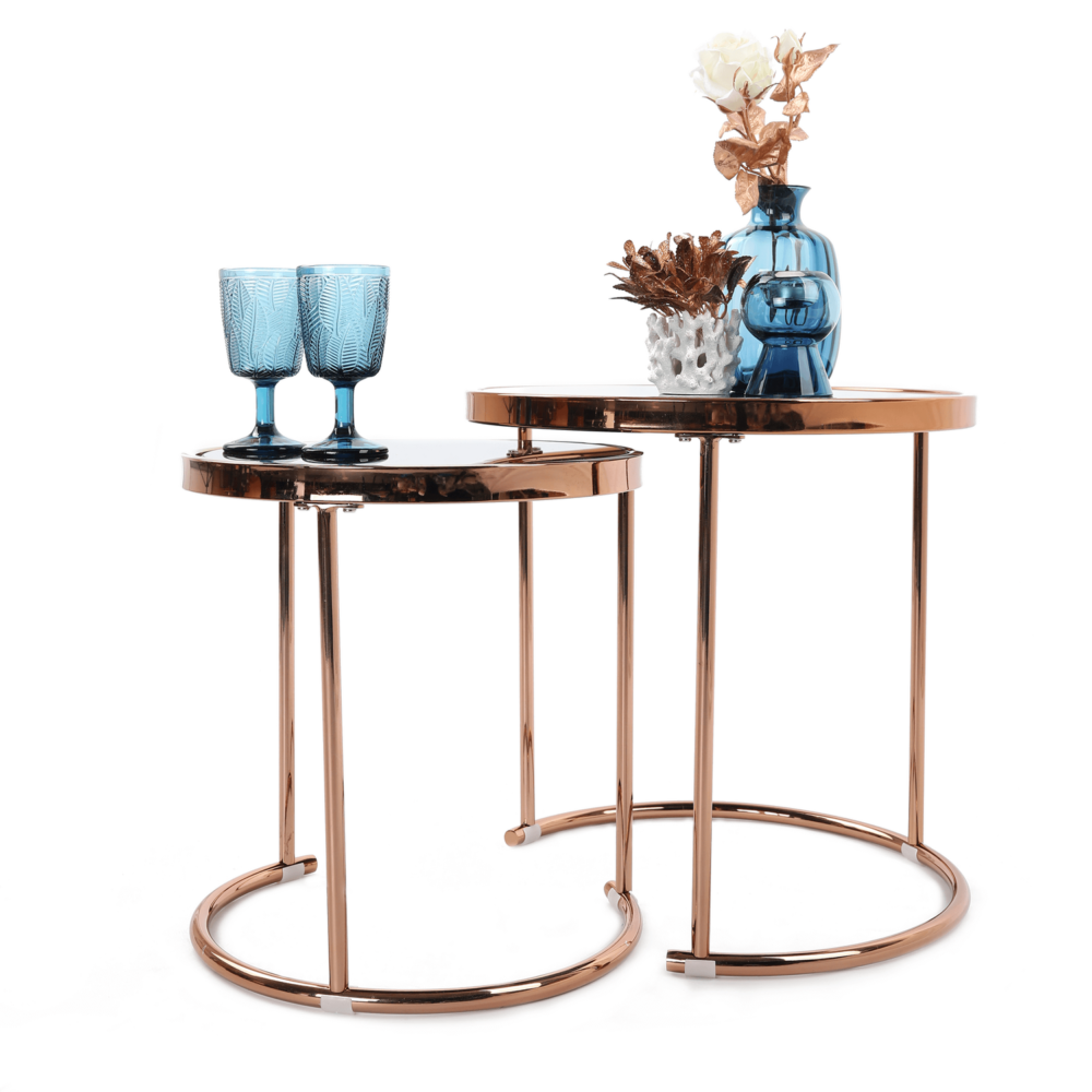 Set 2 mese de cafea, auriu/roz, MORINO