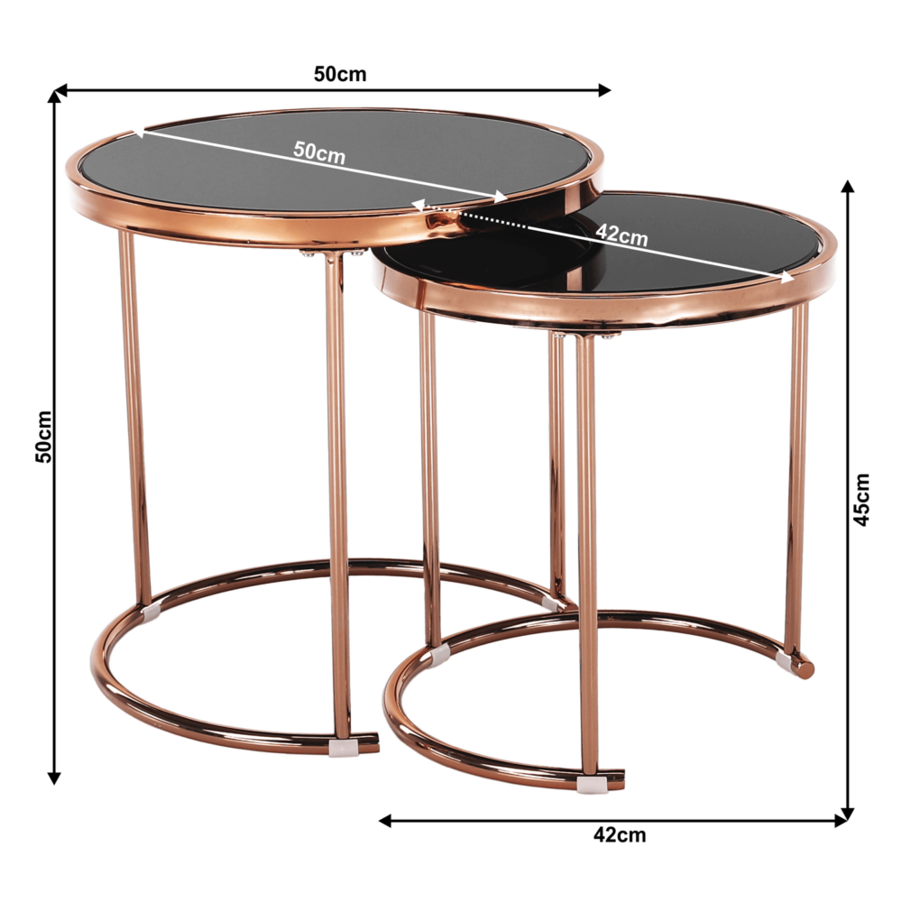Set 2 mese de cafea, auriu/roz, MORINO