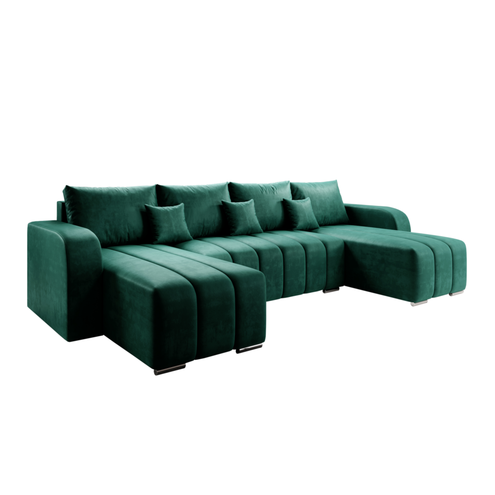 Set universal canapea, culoare gri/smarald, PORIMA U