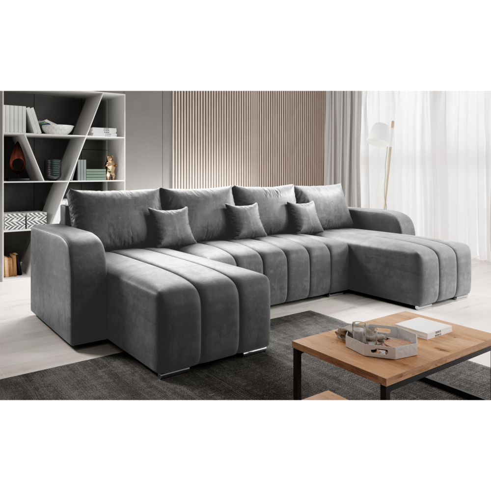 Set universal canapea, culoare gri/smarald, PORIMA U