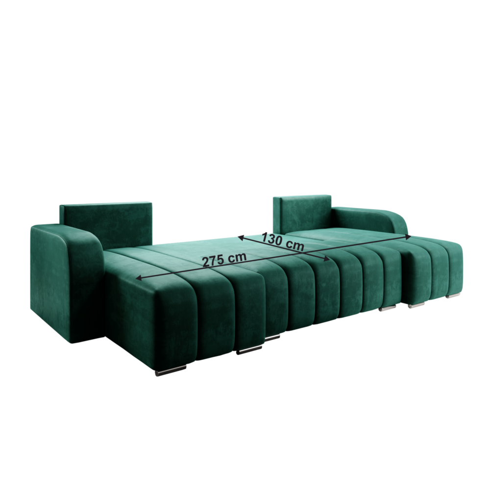 Set universal canapea, culoare gri/smarald, PORIMA U