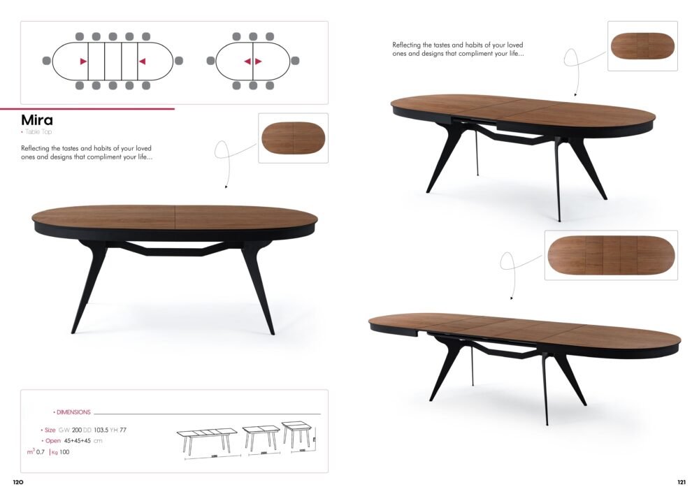 Masa Extensibila MIRA 200-335cm