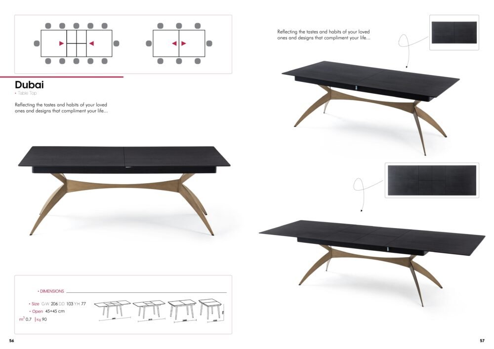 Masa Extensibila DUBAI 206-296cm
