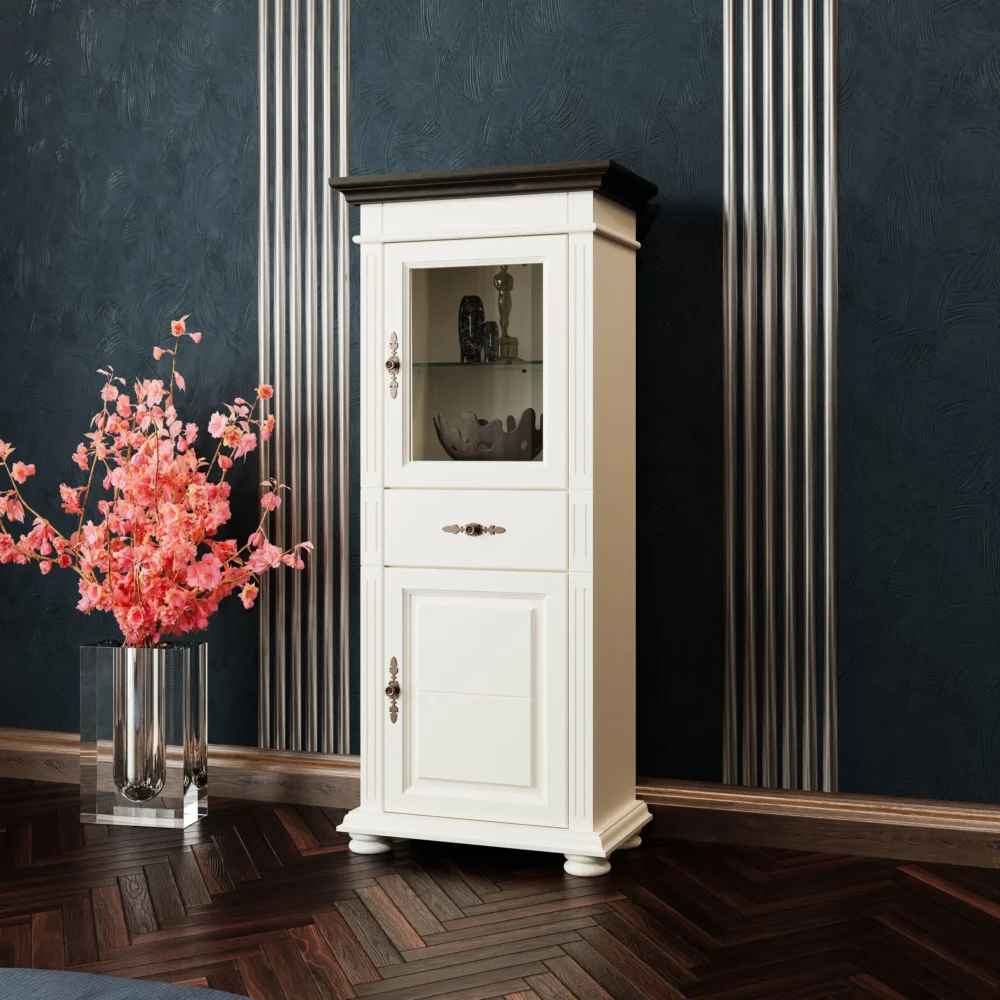 Vitrina Mara Mica Vanilie/Antracit