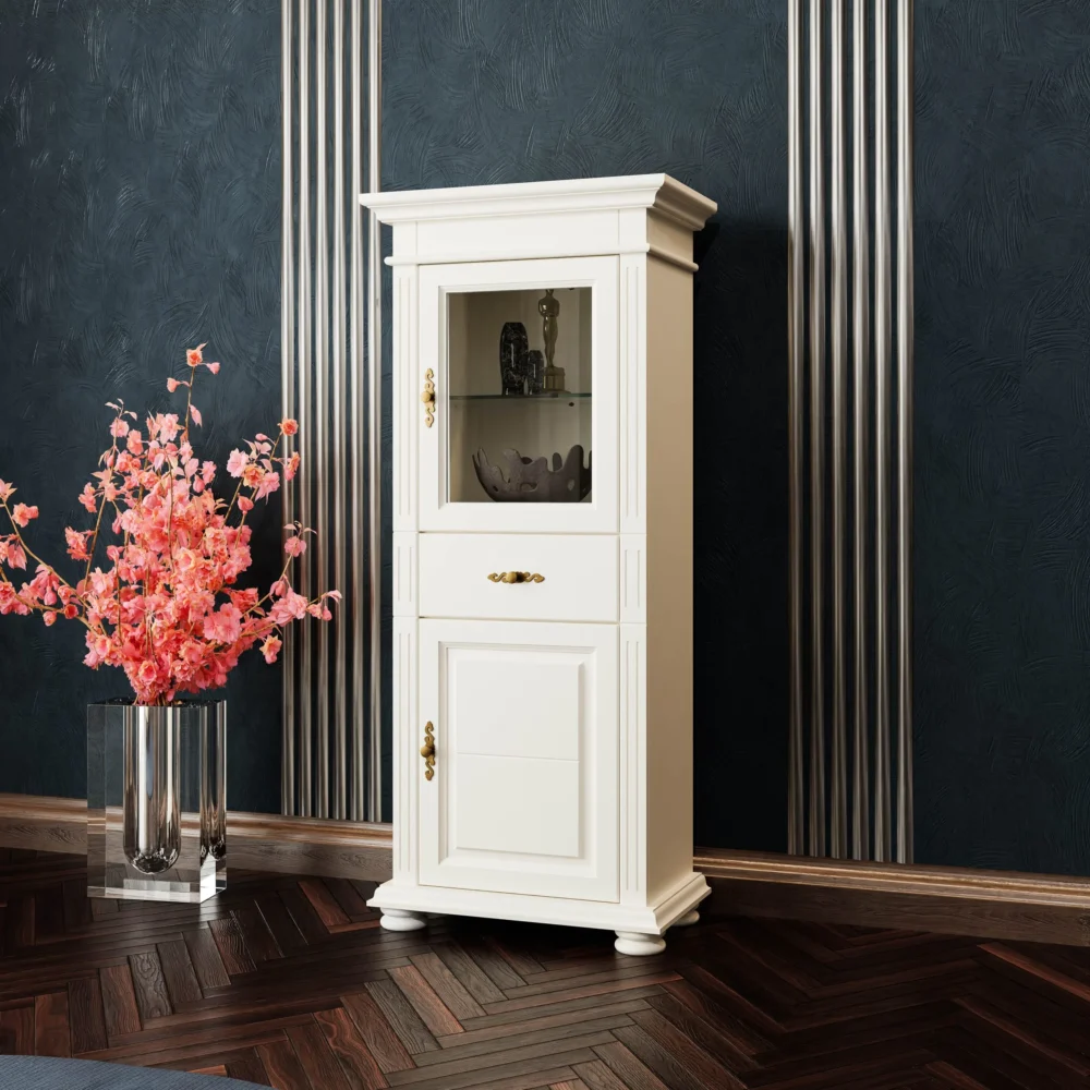 Vitrina Mara Mica Vanilie/Antracit