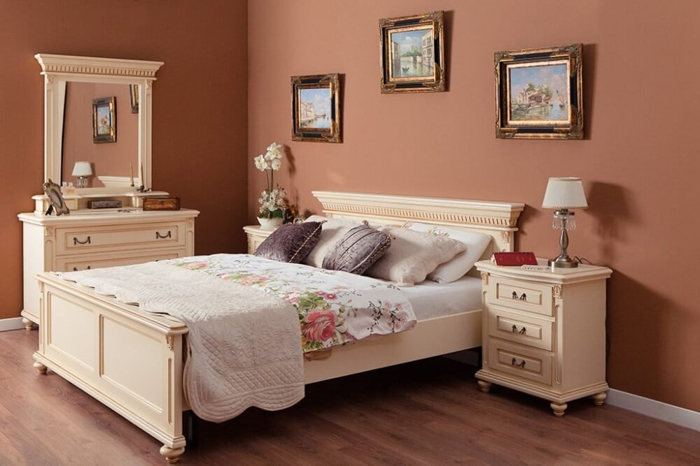 Set Dormitor Franco, Lemn Masiv, ALB