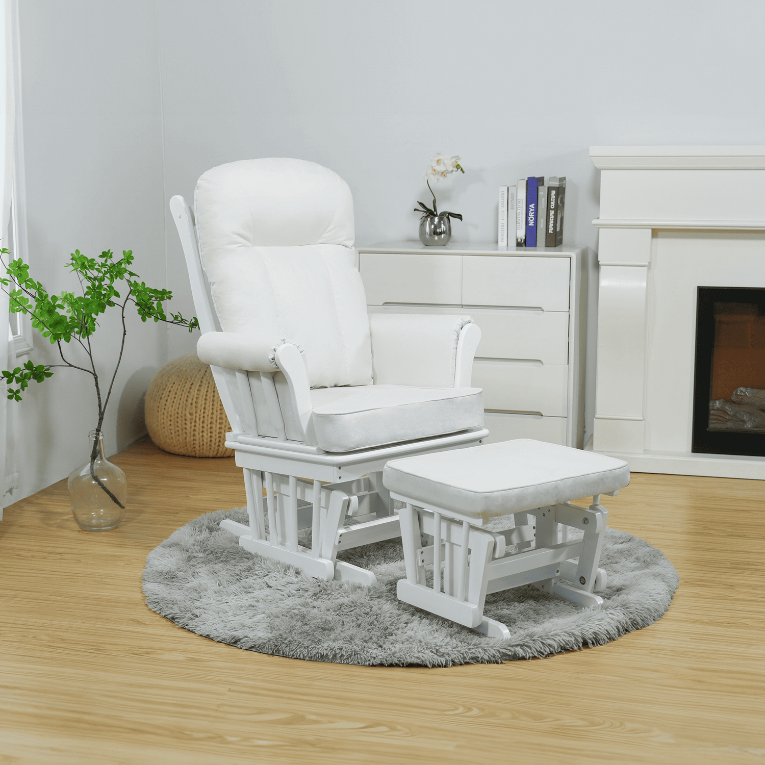saford-kreslo-relax-krem-biela-02 Scaun balansoar cu suport pentru picioare, nuc/gri, SAFORD