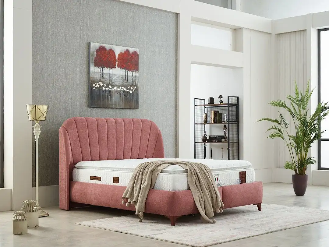 bianco2-zzxq Pat tapițat matrimonial cu ladă depozitare de lux, Bianco