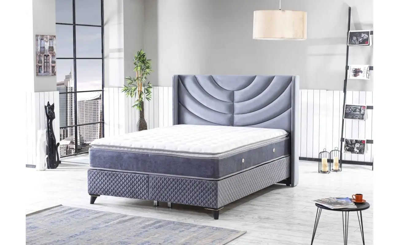 bora-1-scaled-1300x800-fbhk Pat tapițat matrimonial cu somieră rabatabilă și ladă Bora