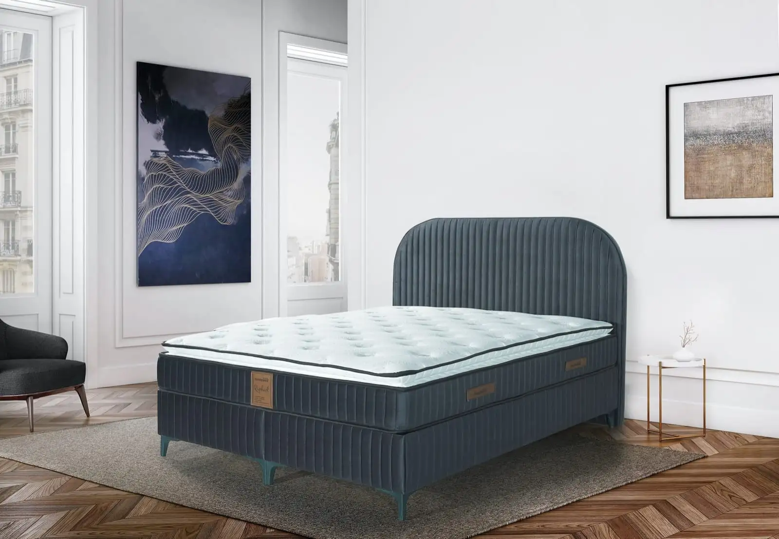 gesica-pat-04-iw6l Pat tapitat dublu de lux cu somiera si spatiu de depozitare Gesica