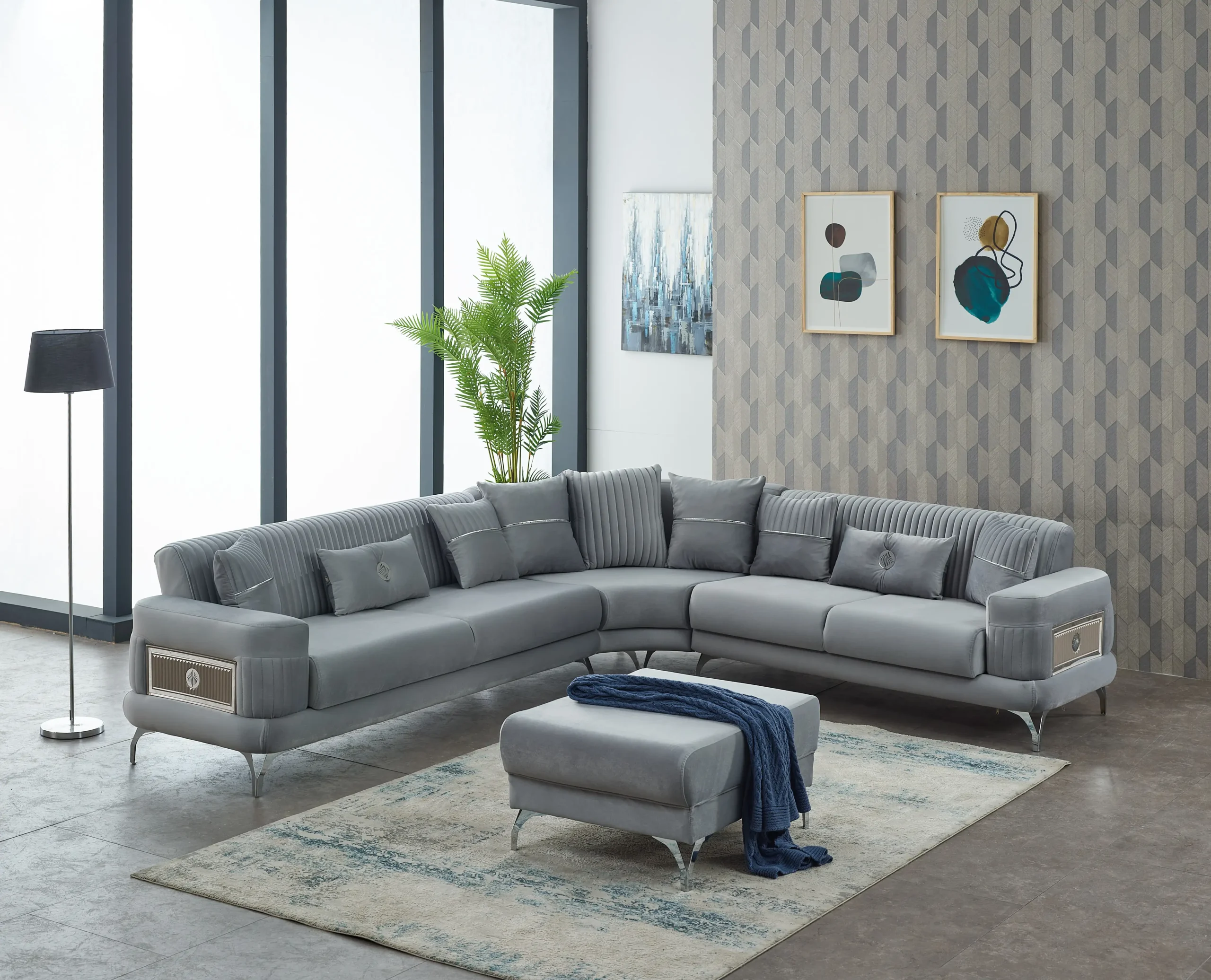 aspendos-kose-tk-142302-n92j Set coltar extensibil cu taburet Aspendos