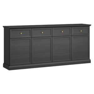 Comodă 4 Dulapuri și 4 Sertare Negru Grafit – LOCCA