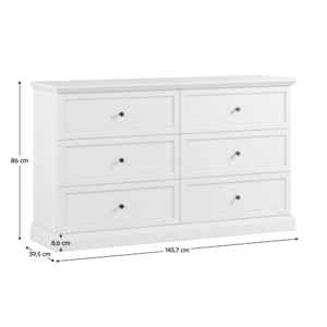 Comodă 6 Sertare Alb – LOCCA