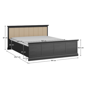 Pat cu Somieră Grafit Negru – LOCCA