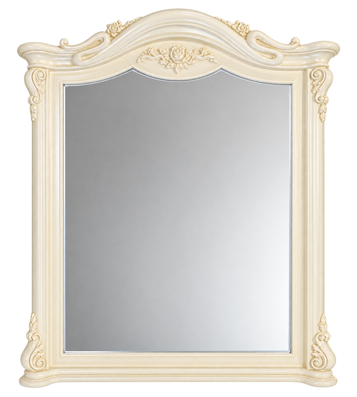 86358faa-a045-4e71-ab32-224d40b35b40 Oglindă decorativă ivoire cu ramă sculptată – 100 × 90 × 9 cm - imagine 1