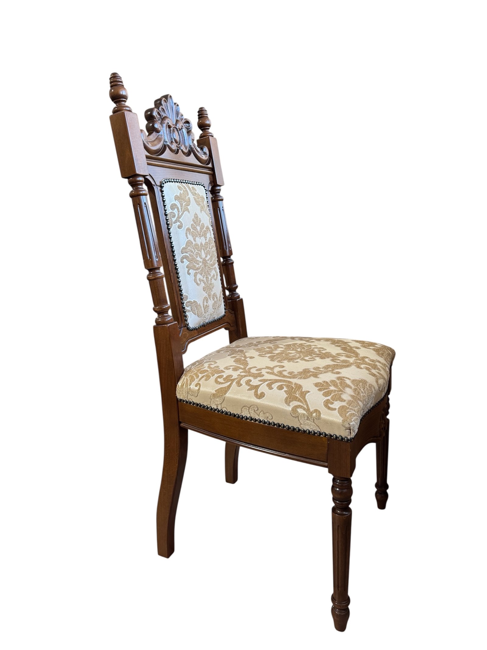Photoroom_20260219_155444 Scaun Cristina fără brațe – lemn masiv sculptat, tapițerie clasică - imagine 1
