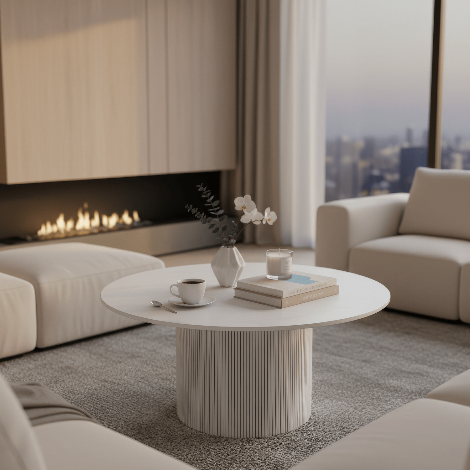 mahir-typ1-konf-stolik-biela-03-AI01 Măsuţă de cafea, marmură albă/MDF, diametru 80 cm, MAHIR TYP 1 - imagine 1